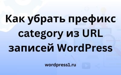 Как убрать префикс category из URL записей WordPress